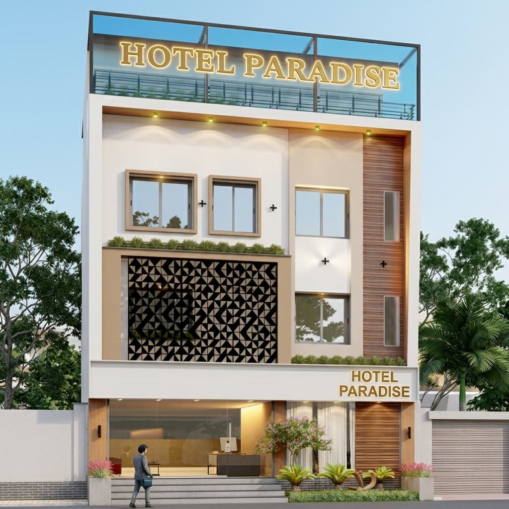 Hotel Paradise MP Daytime Facade